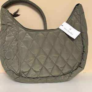 New Vera Bradley Sage Green Quilted Hobo Bag